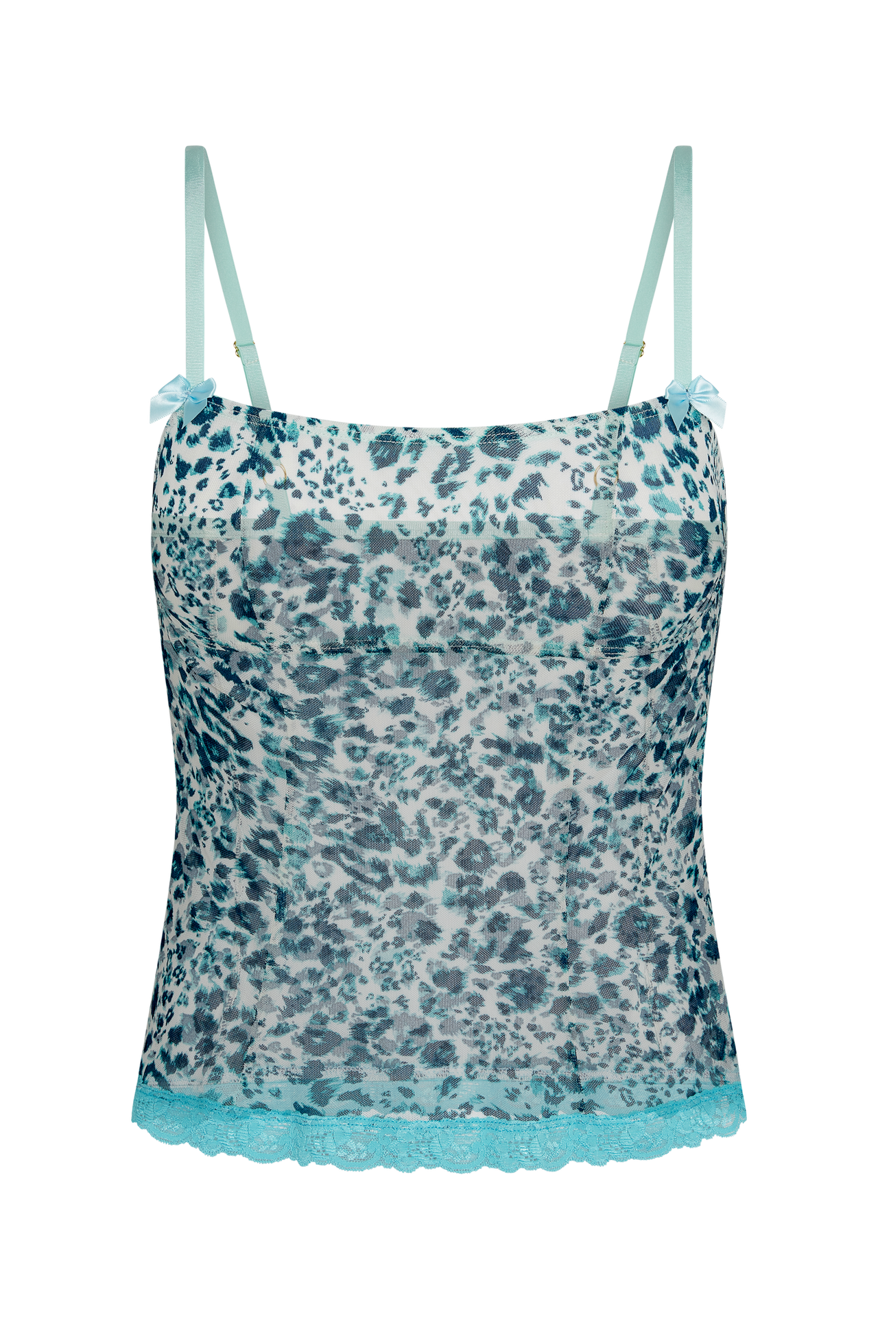 Blue Leopard Mesh Cami