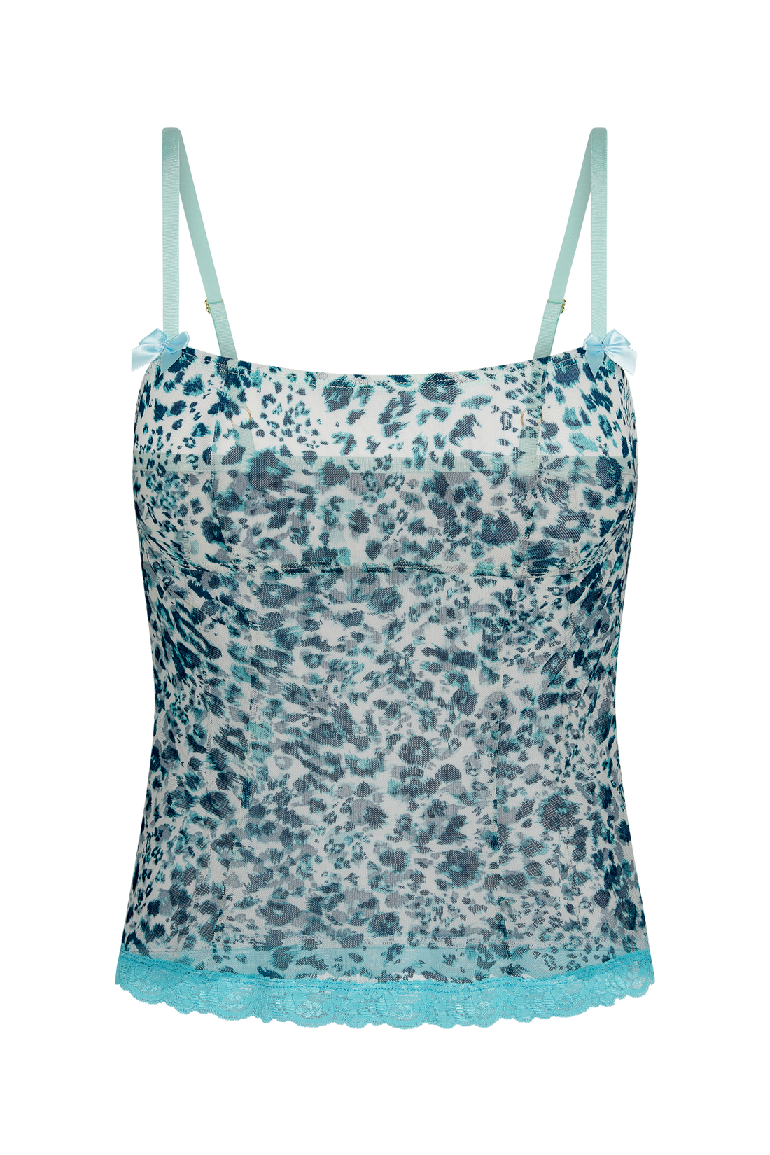 Blue Leopard Mesh Cami
