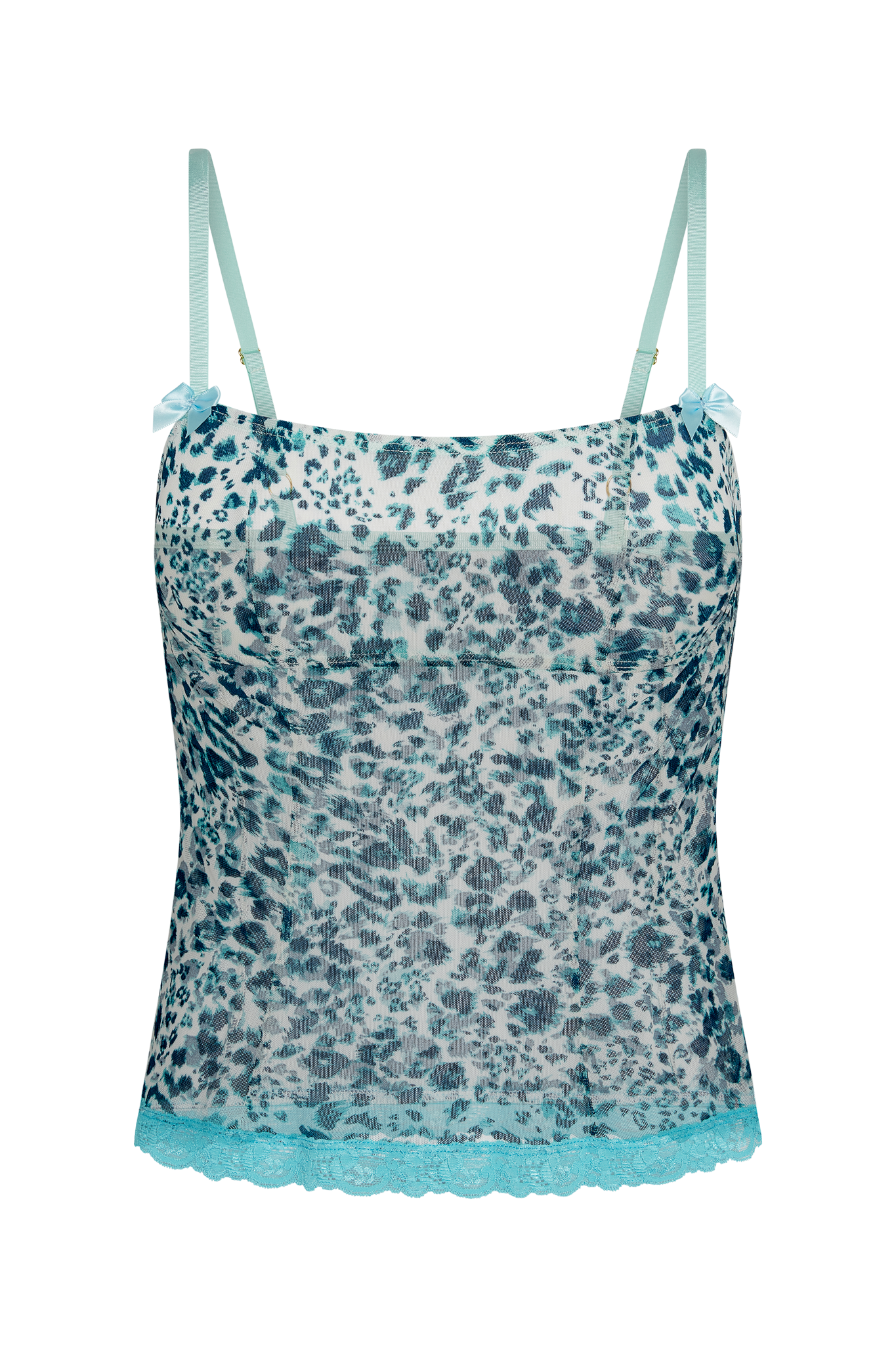 Blue Leopard Mesh Cami