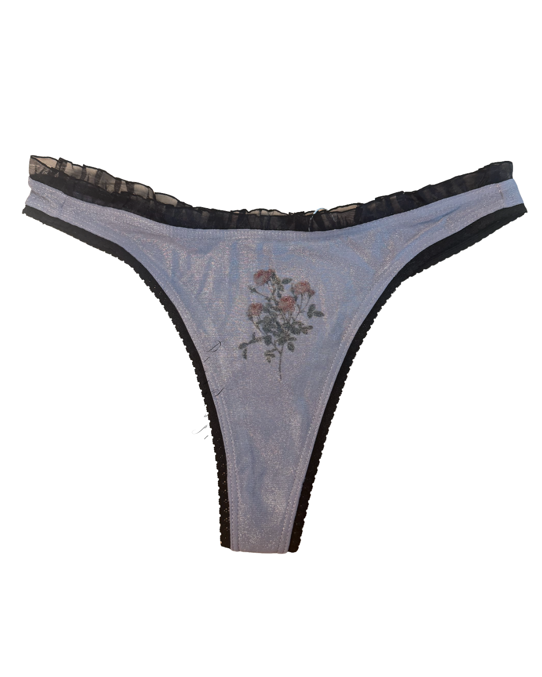 Sparkly Rose Bouquet Thong Sample — Size XS