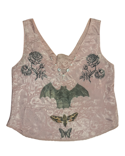 Pink Jacquard Bat Cami
