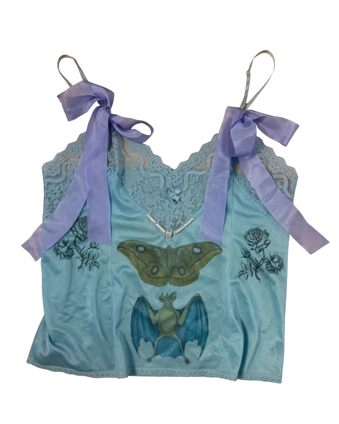 Blue Moth and Bat Cami