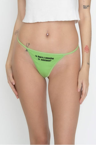 LIGHT GREEN EXISTENTIALIST THONG Thong Highly Liquid 
