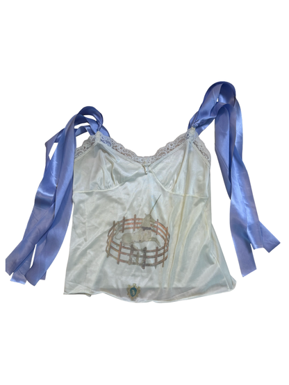 The Last Unicorn Cami with Wisteria Silk Ribbons