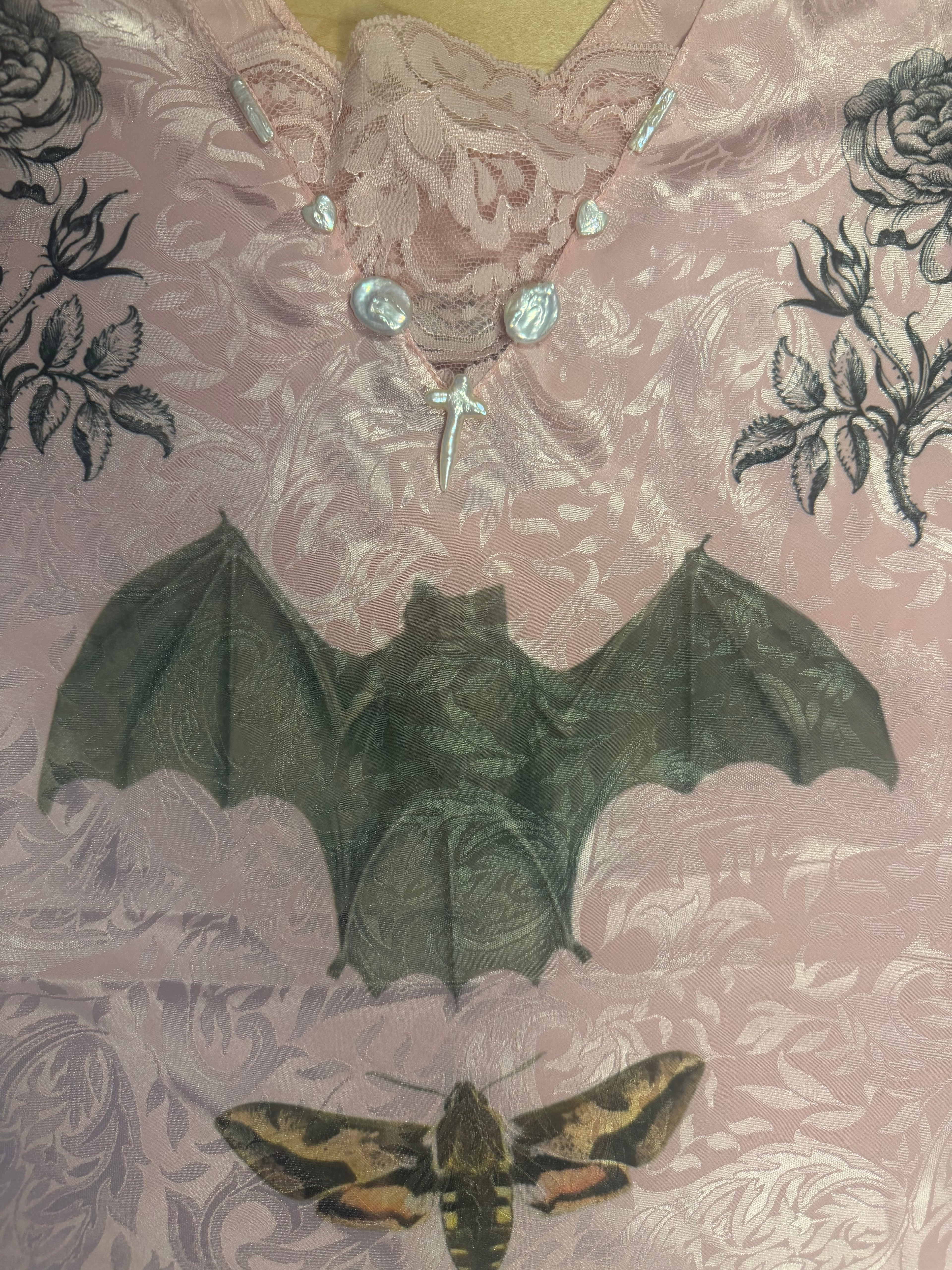Pink Jacquard Bat Cami