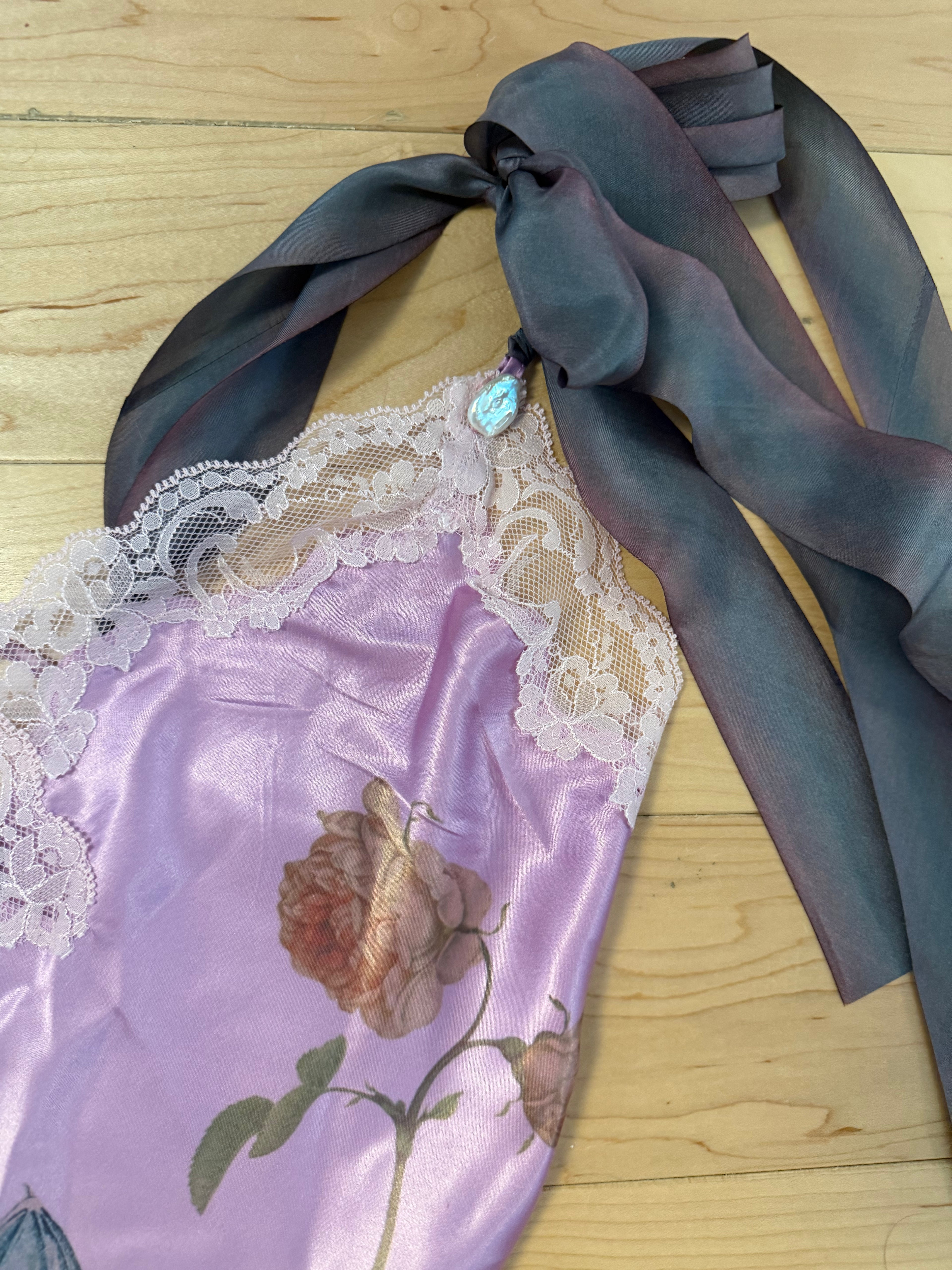 Lilac Bats and Roses Chemise