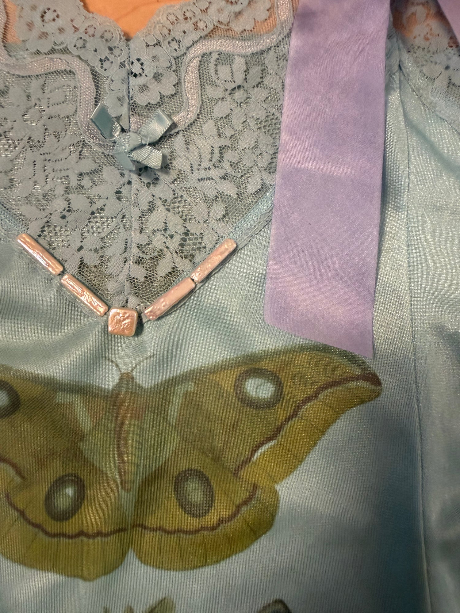 Blue Moth and Bat Cami