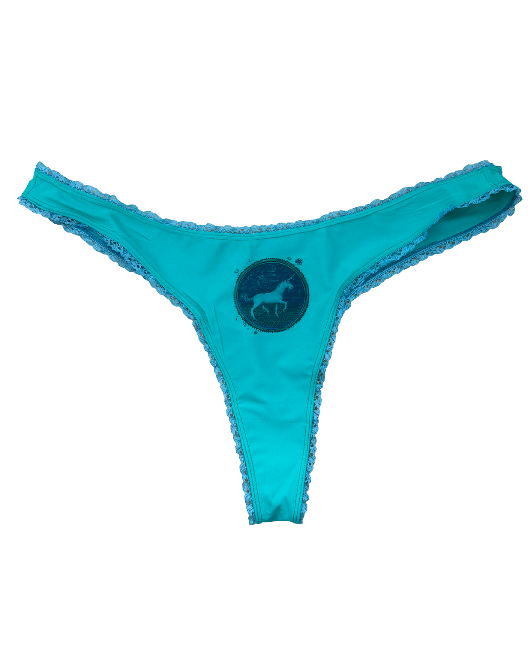 Teal Unicorn Emblem Thong