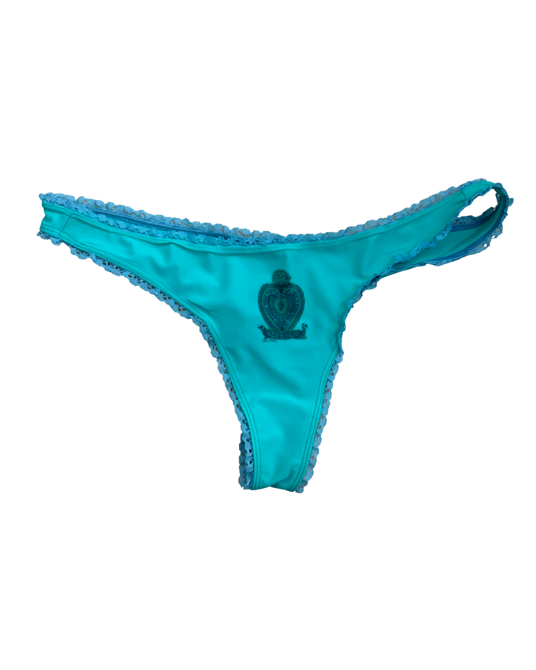 Teal Gold Sacred Heart Thong