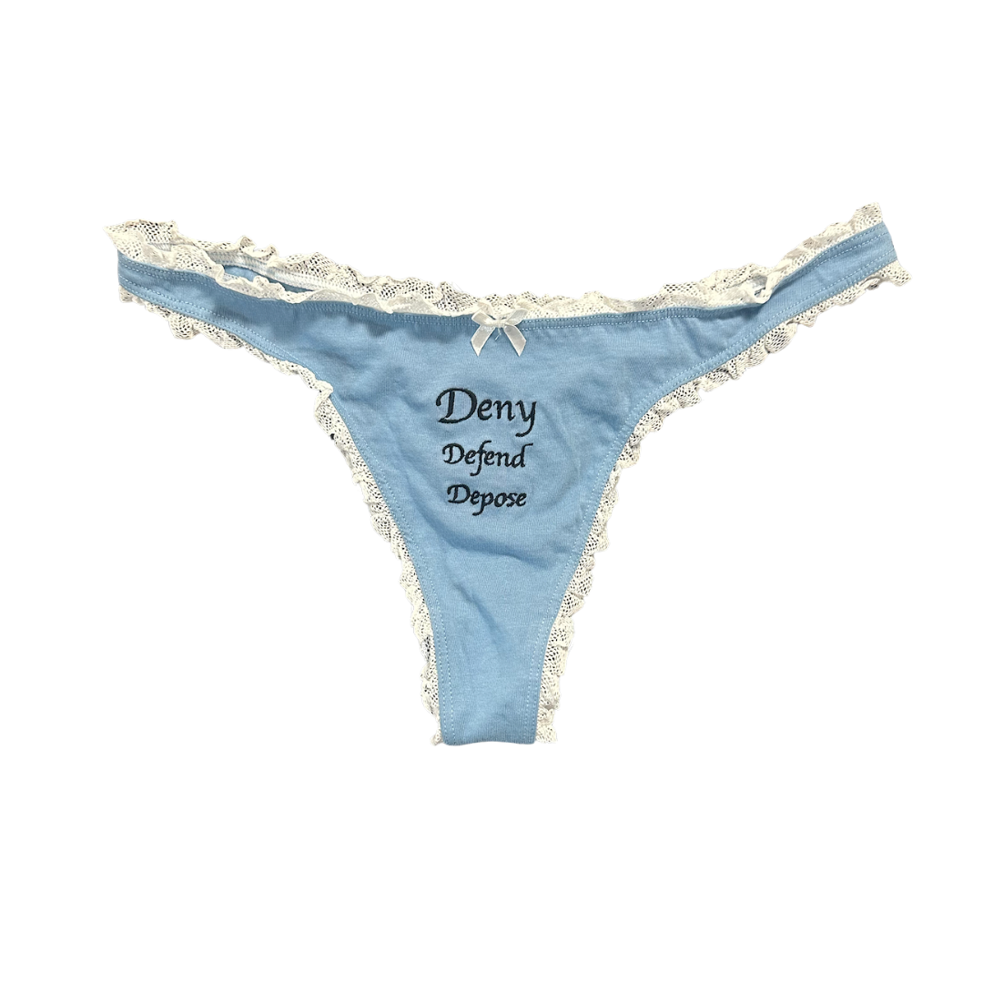 Perfectly Imperfect Blue Deny Defend Depose Thong