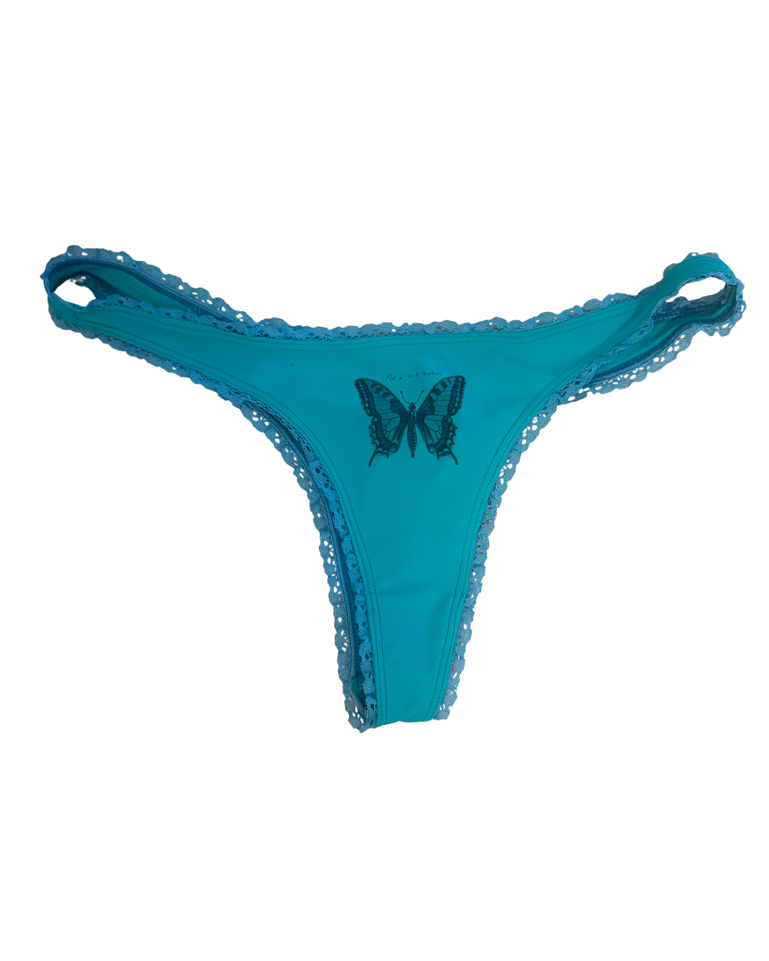 Teal Butterfly Thong