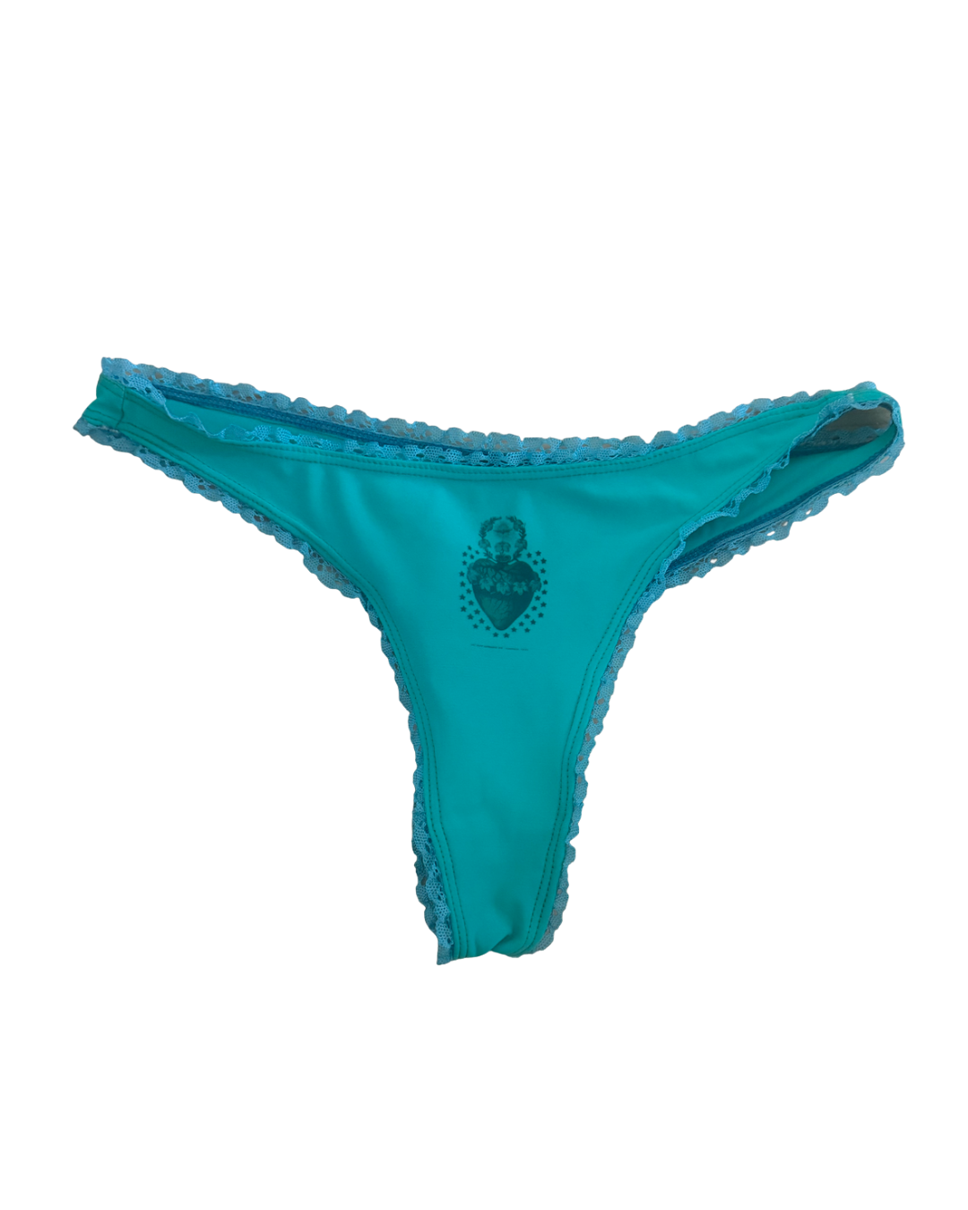 Teal Sacred Heart Thong
