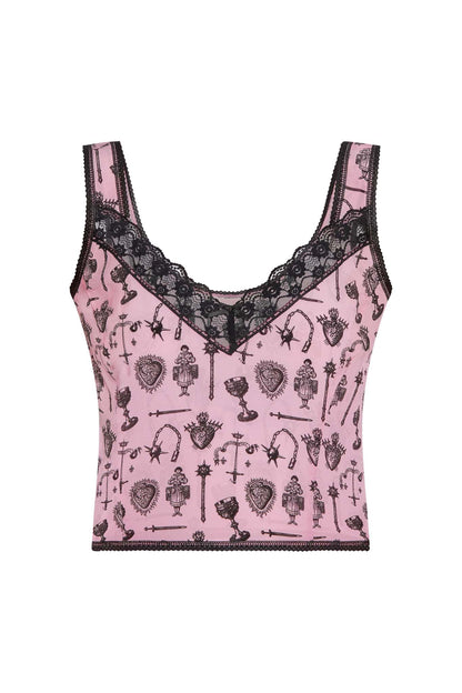Vivian Cami in Pink Woodcut