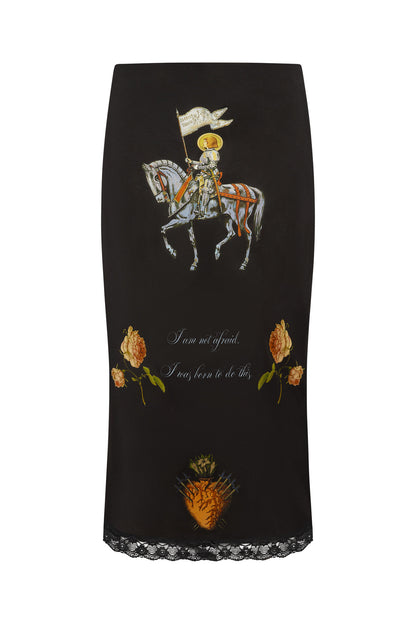 Joan of Arc and the Roses Silk Skirt
